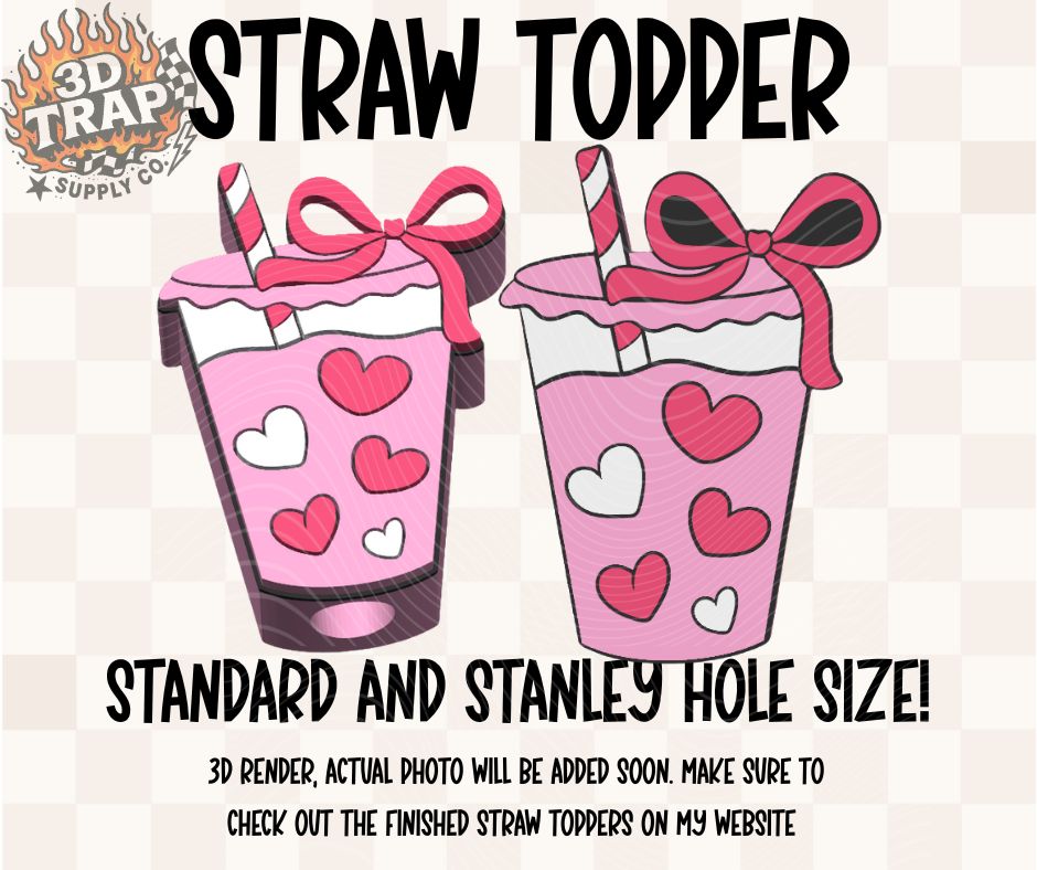 Heart Iced Coffee Straw Topper