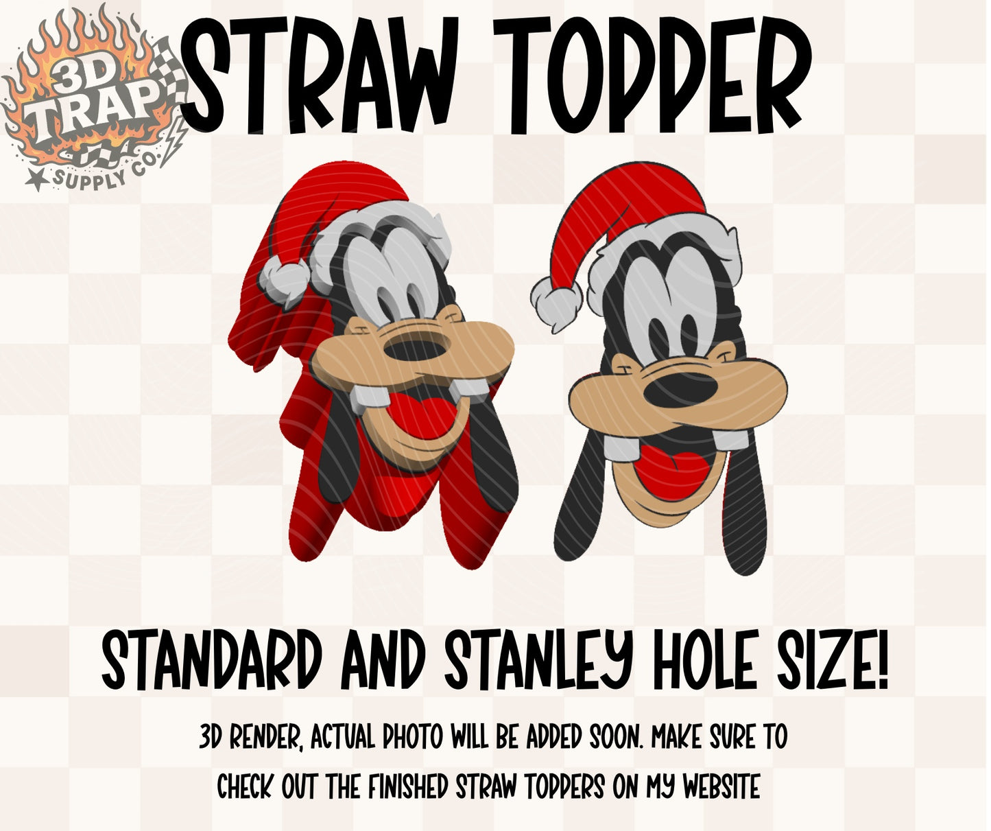 Christmas Dog Straw Topper