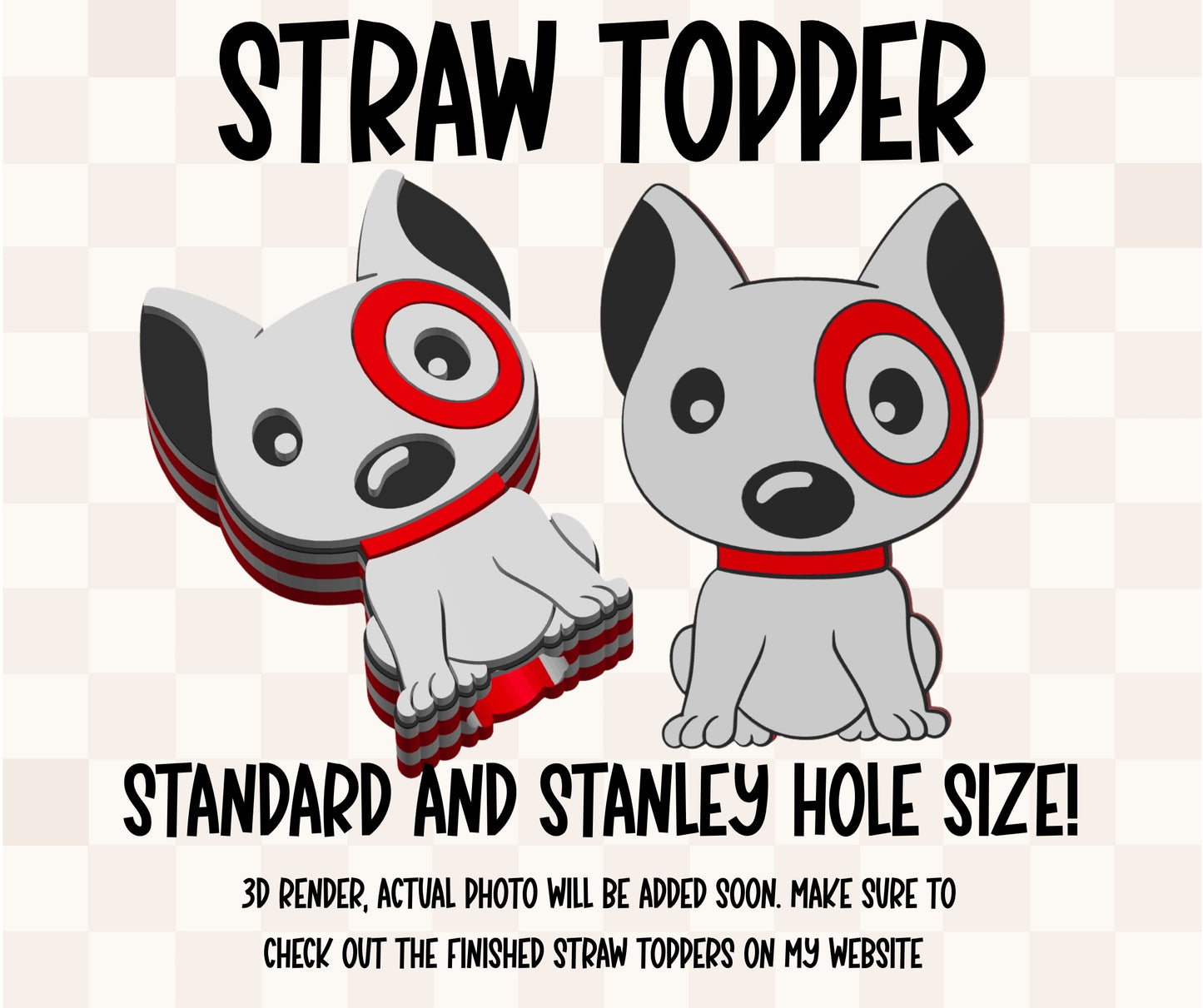 White and Red Straw Topper