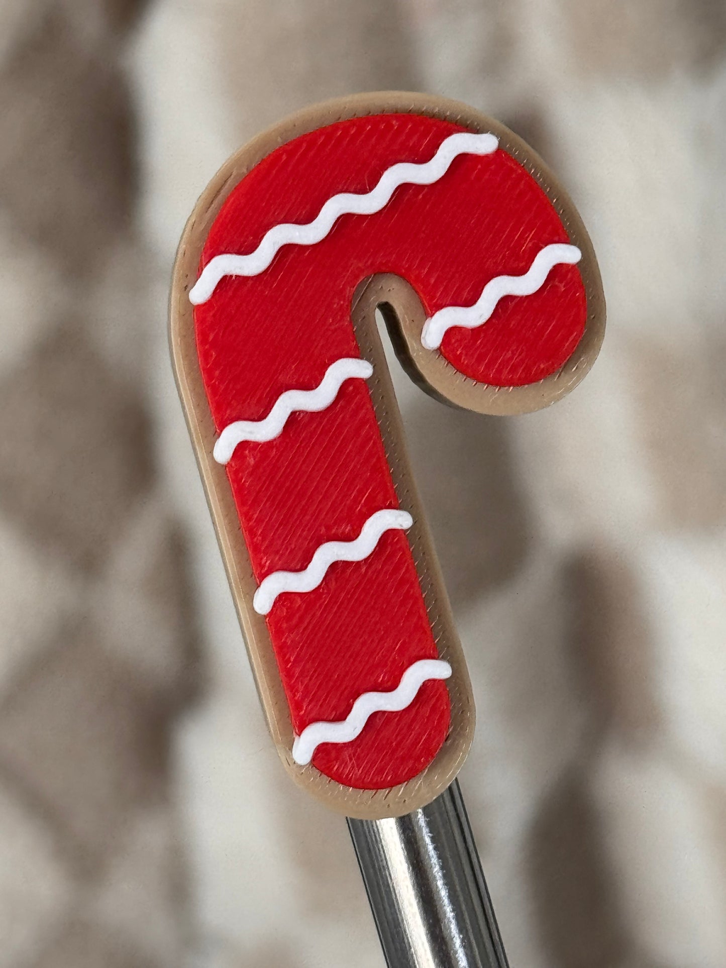 Sugar cookie candy cane Straw Topper