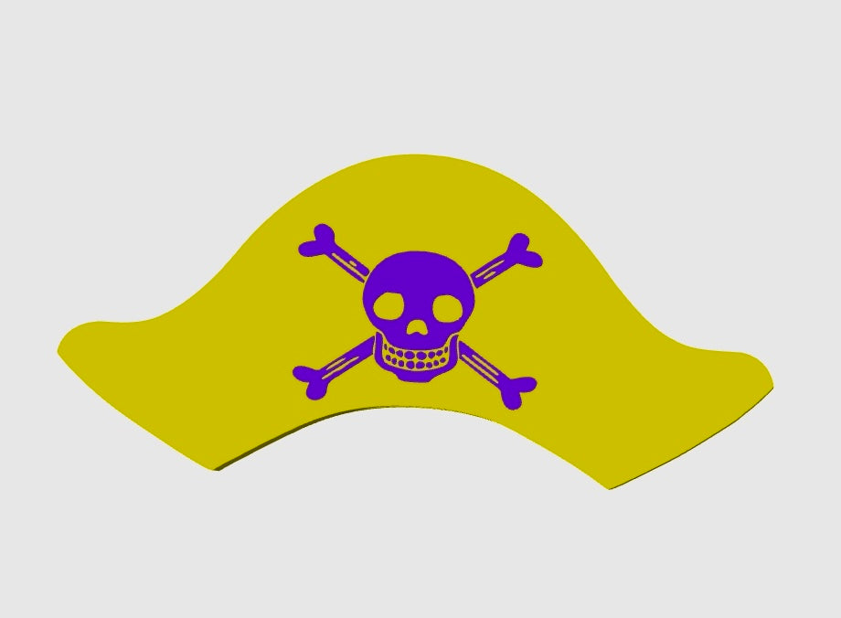 Pirate hat Purple and gold Straw Topper