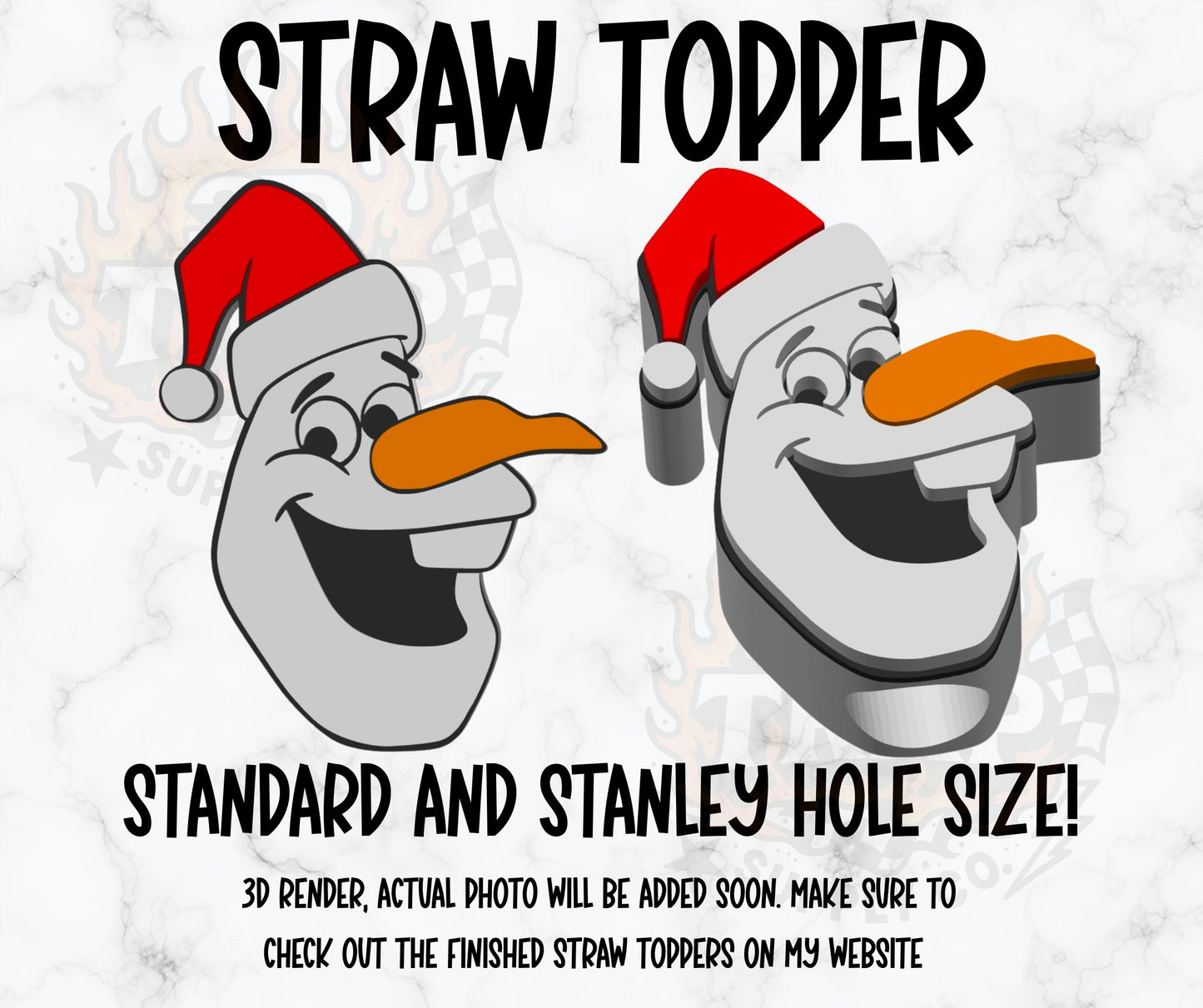 Snowman straw topper