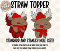 Christmas Reindeer Straw Topper