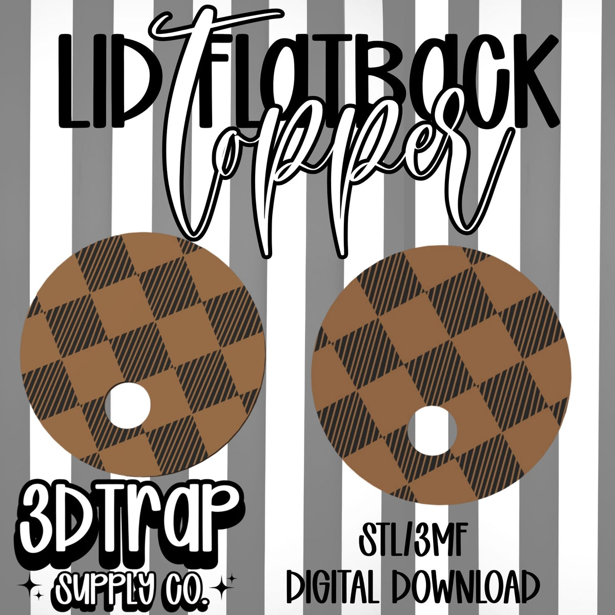 Plaid 16 oz Flatback Lid Topper STL/3MF