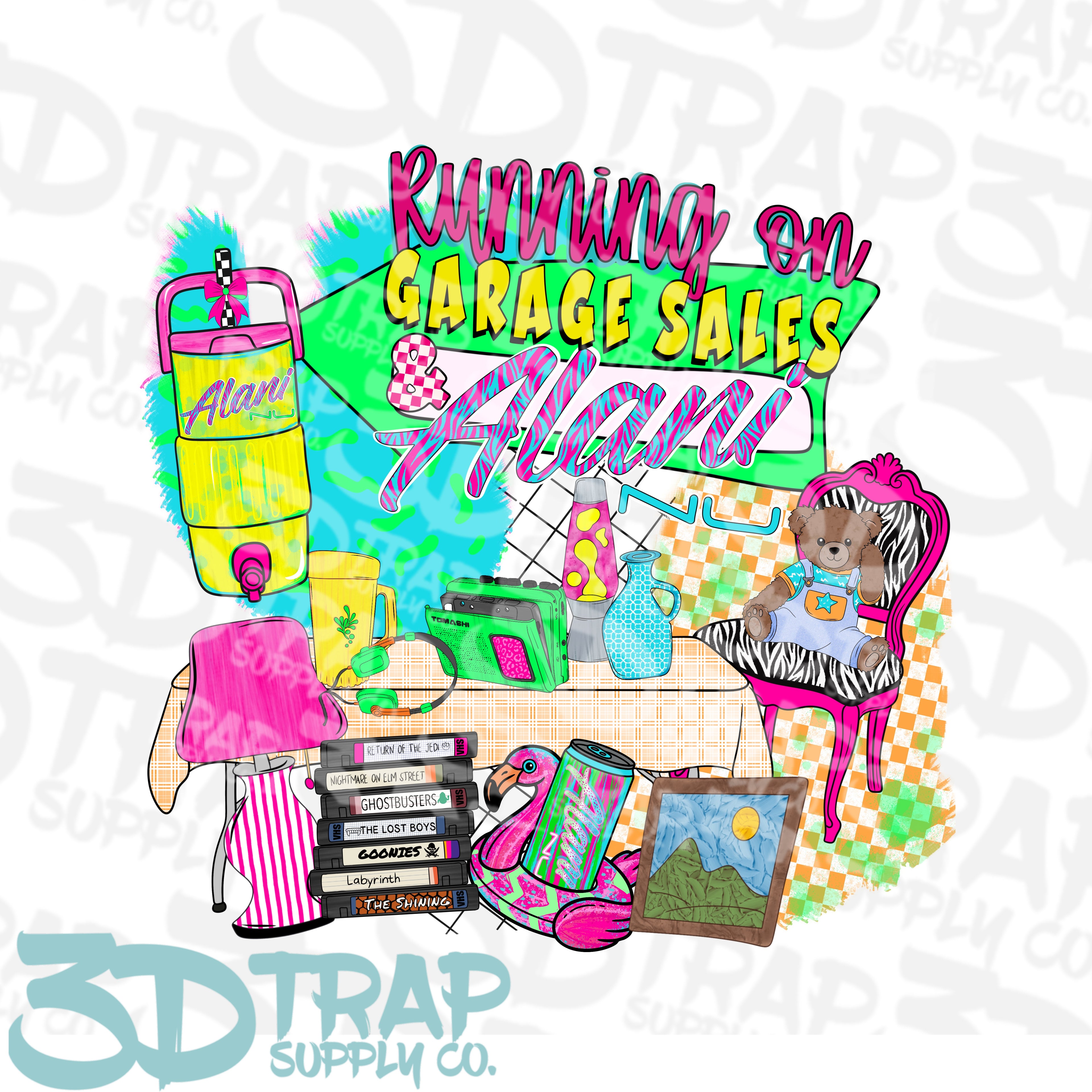 Running on garage sales and drink   Digital T-Shirt Design PNG |  Instant Download