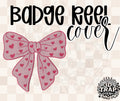 Pink Heart Bow Badge Reel Cover Glue On | 3D Printed Badge Topper | Work ID Accessory