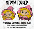 Pink witch straw topper