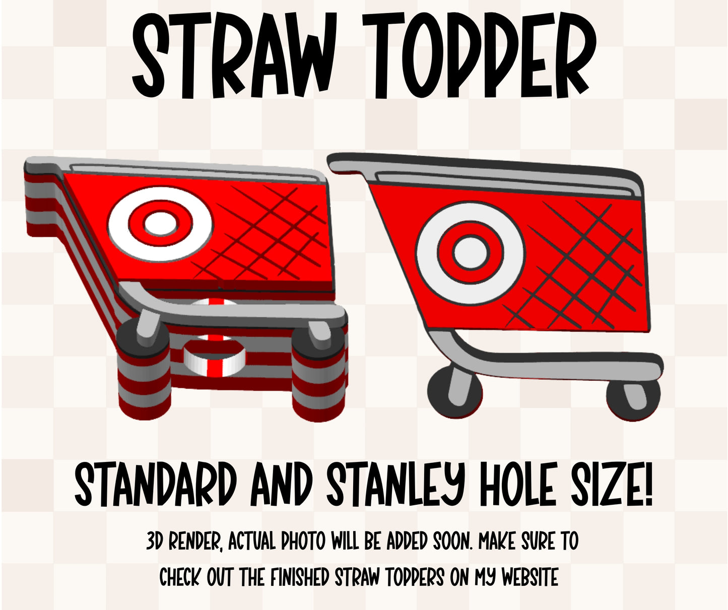 Shopping Cart Straw Topper