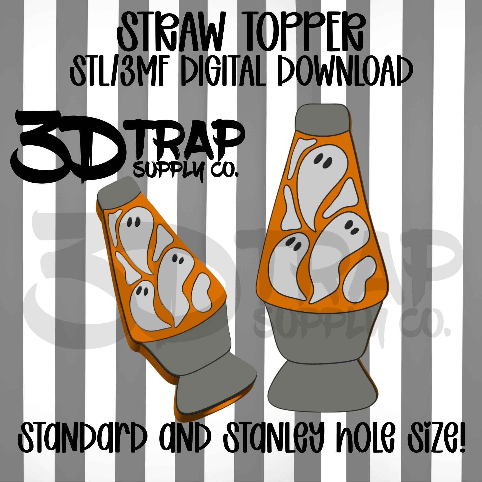 Ghost Lava Lamp  Straw topper STL/3MF