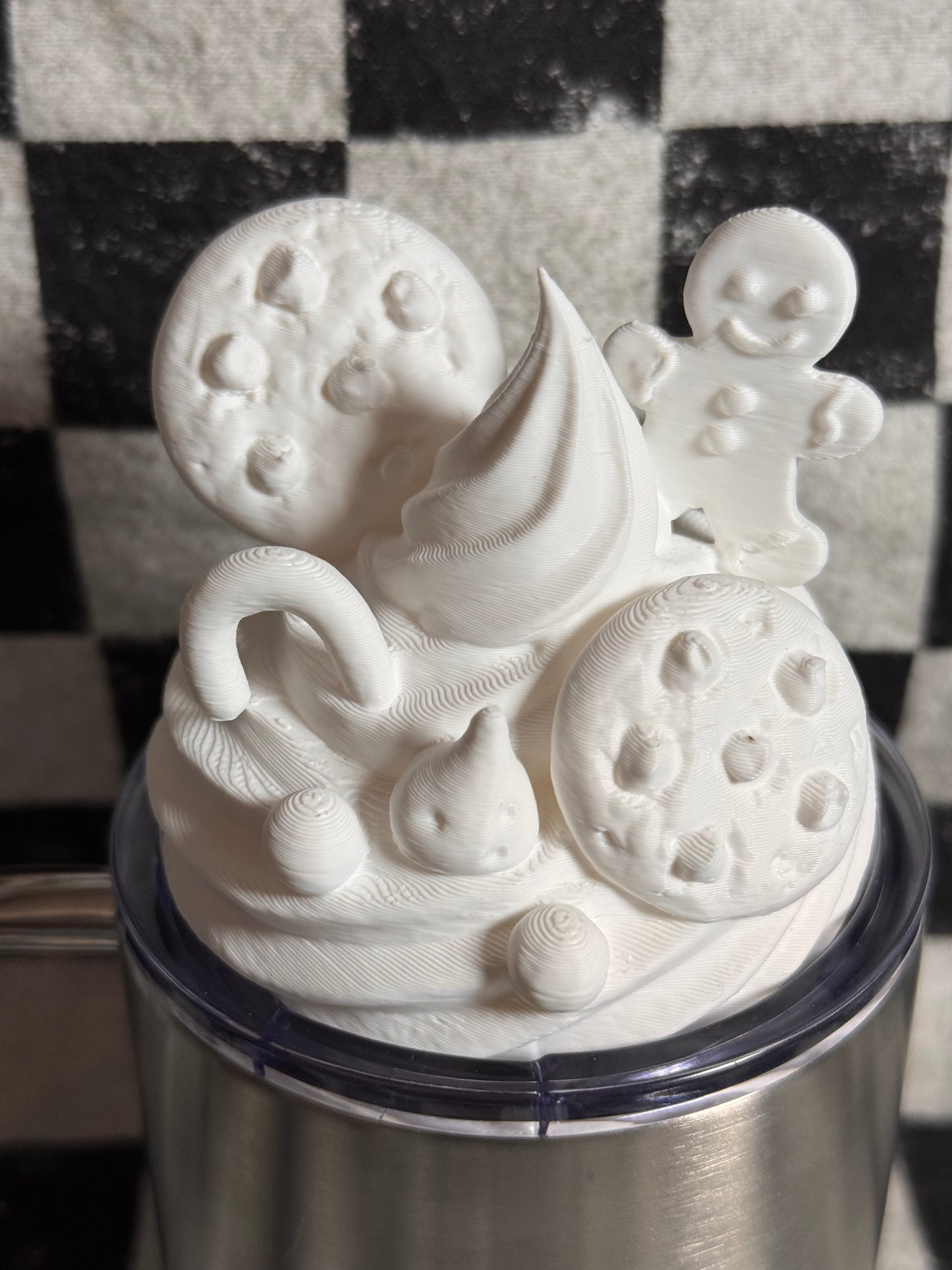 Cookie gingerbread whip cream topping 3d printed