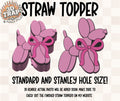 Pink Balloon Dog Straw Topper