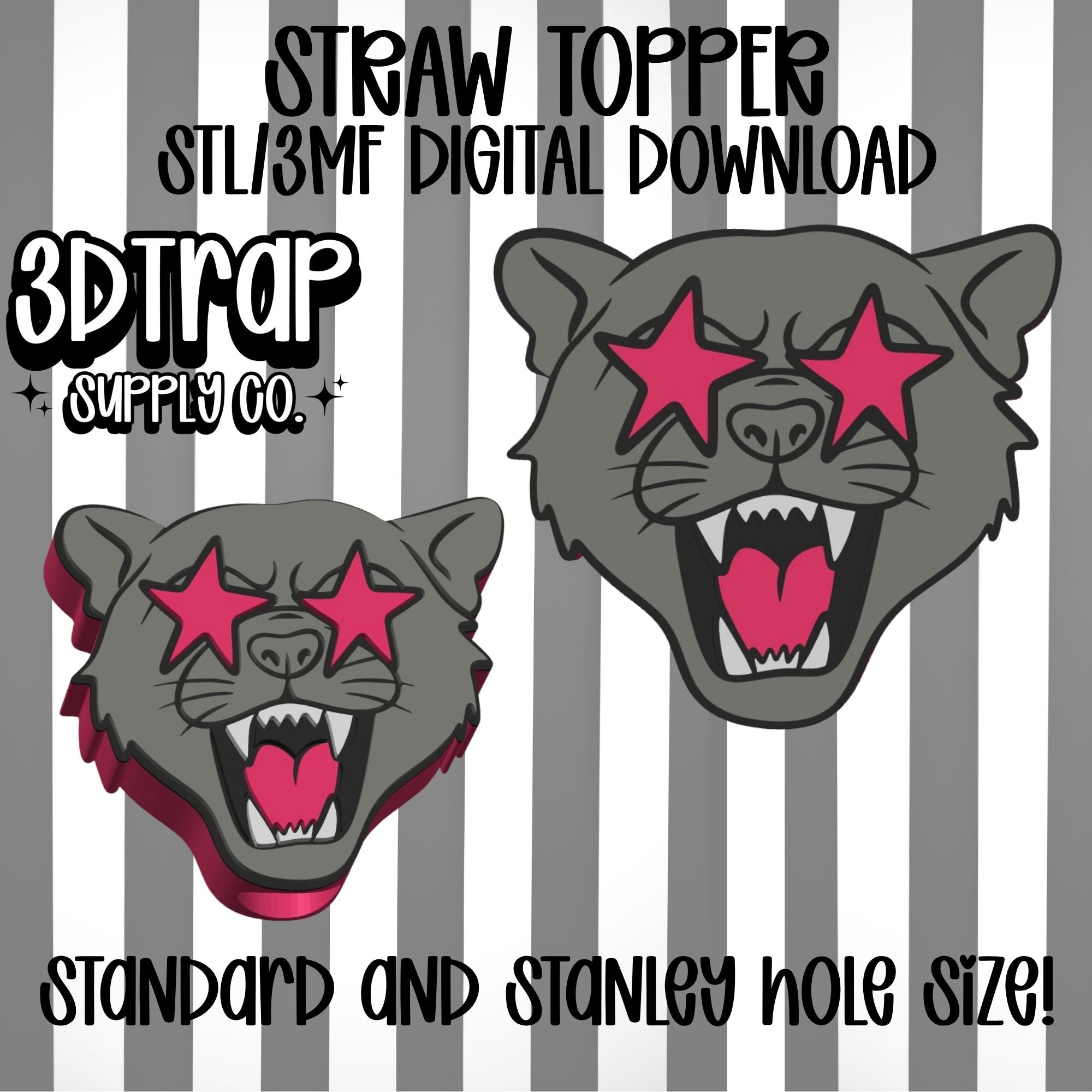 Wildcats Straw topper STL/3MF
