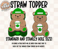 Barista Teddy Bear  Straw Topper