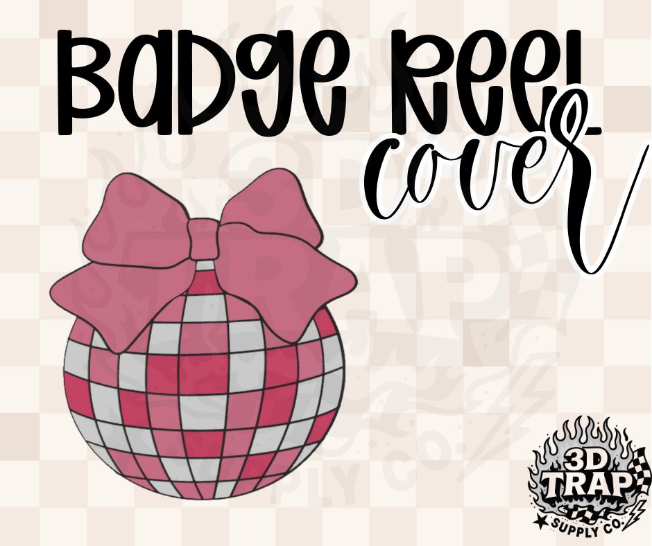 Disco Ball Badge Reel Cover Glue On | 3D Printed Badge Topper | Work ID Accessory