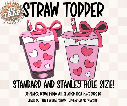 Heart Iced Coffee Straw Topper