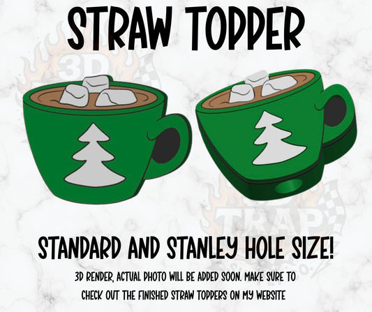 Cute Coffee Mug  Straw Topper