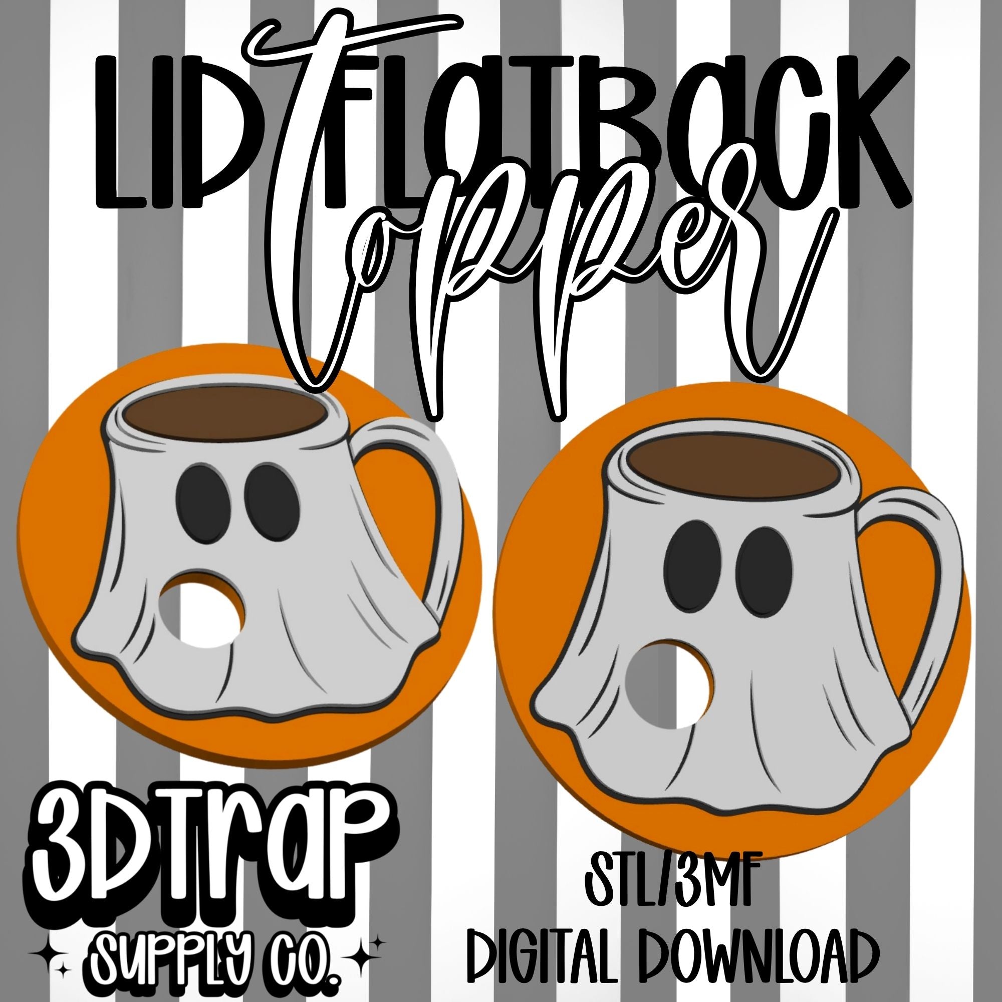 Ghost Coffee Mug 16 oz Flatback Lid Topper STL/3MF