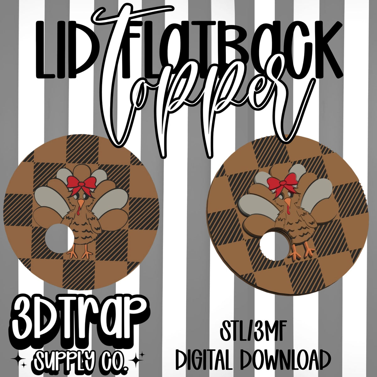 Turkey 16 oz Flatback Lid Topper STL/3MF
