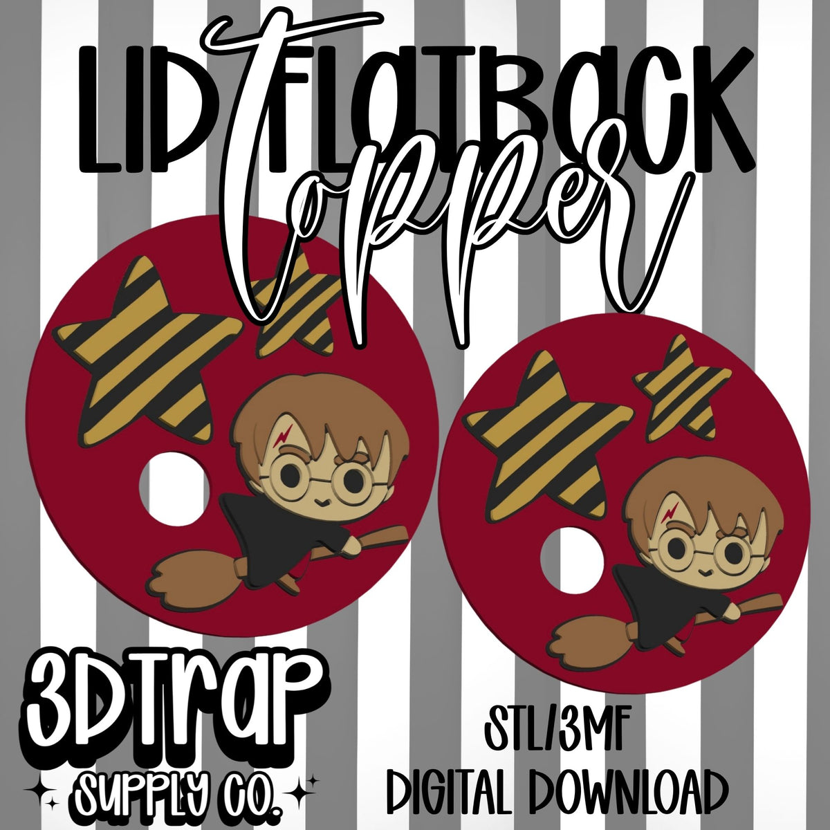 HP 16 oz Flatback Lid Topper STL/3MF