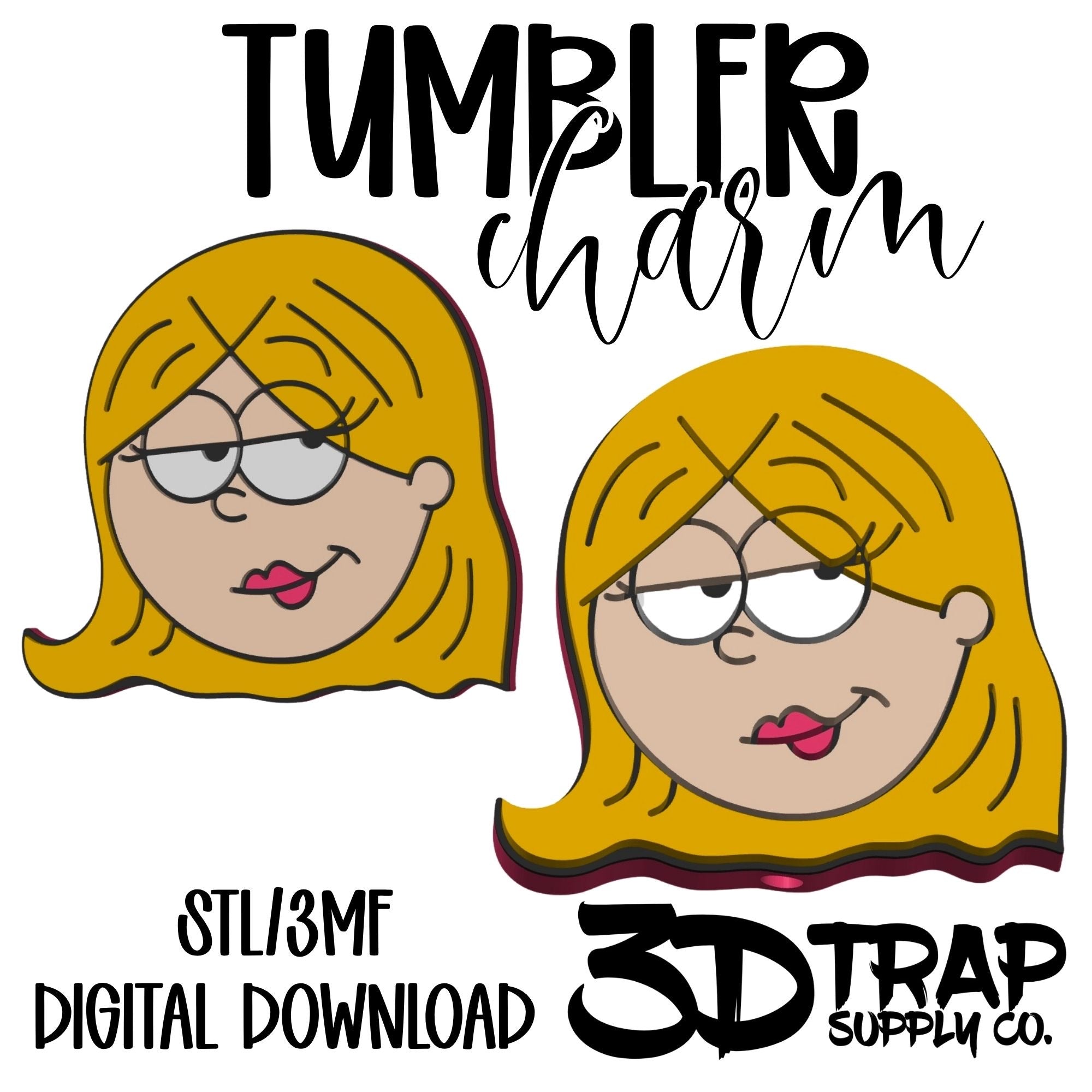 Girl Tumbler Charm STL/3MF