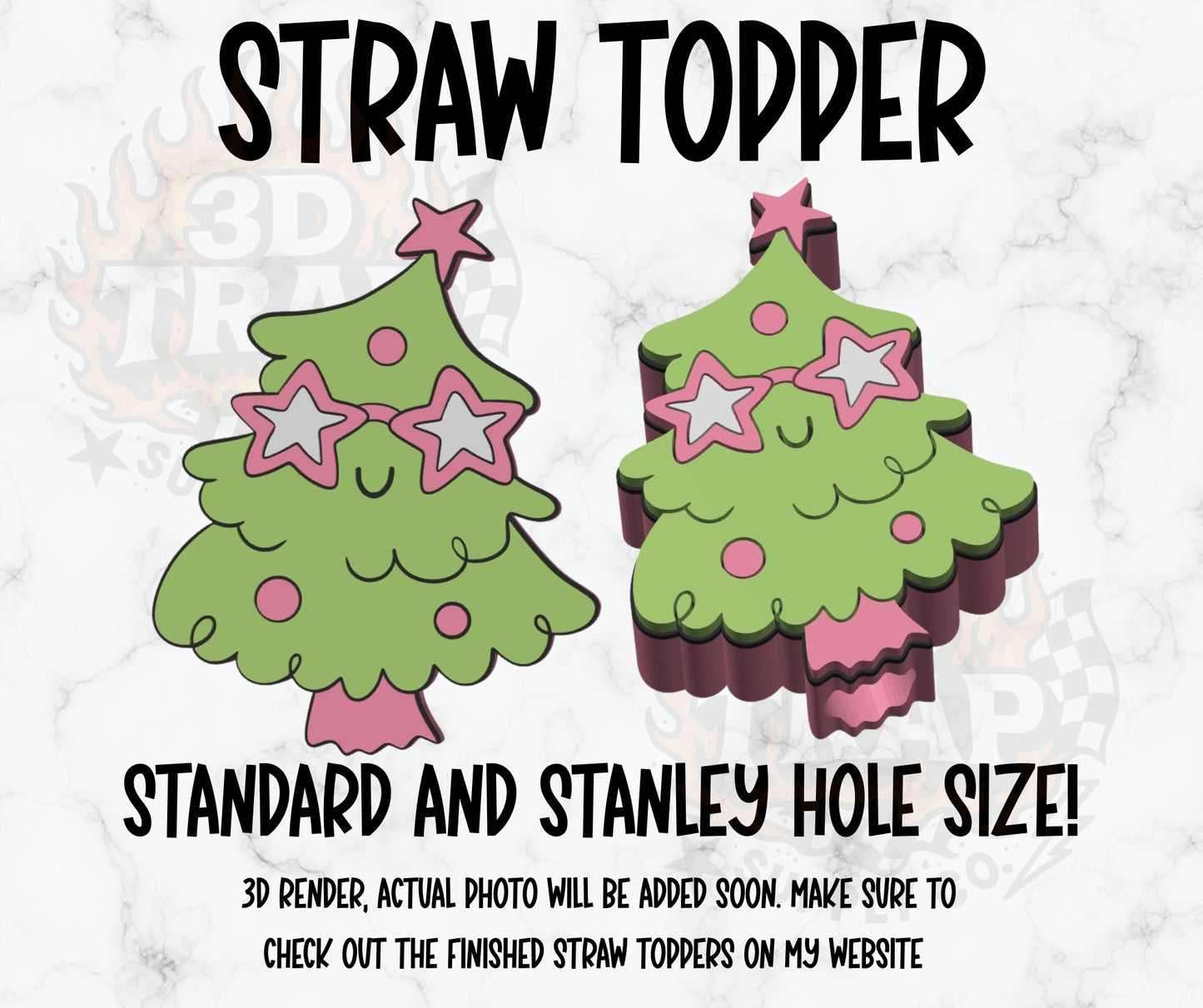 Christmas tree sunglasses  Straw Topper