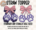 Paw Bows Straw Topper