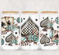 Spade Western 16 0z  Libbey glass UV DTF Wrap