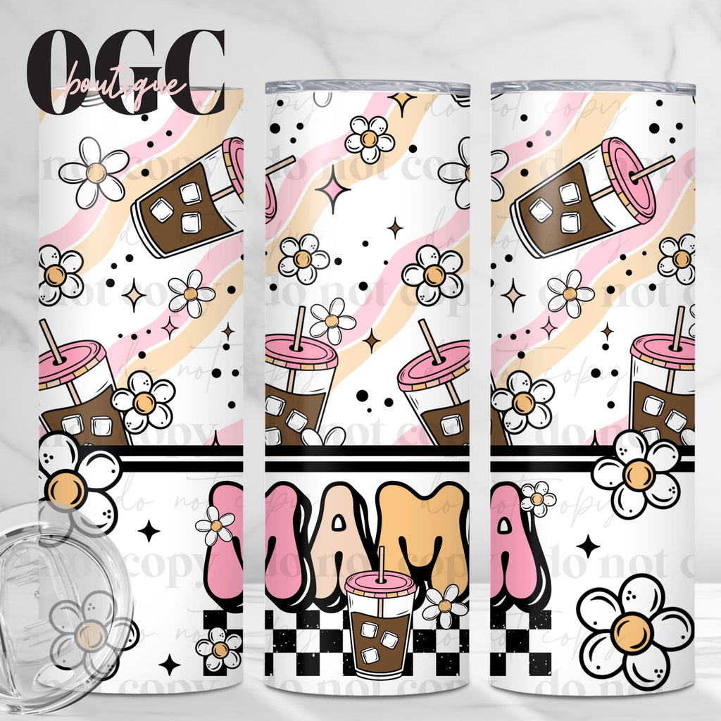 Mama/Teacher/ Nurse Cute 90's themed iced coffee Tumbler