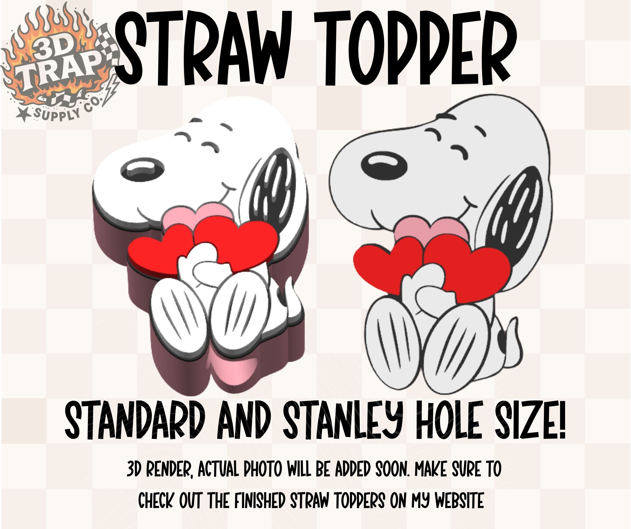 Cute Dog straw Topper