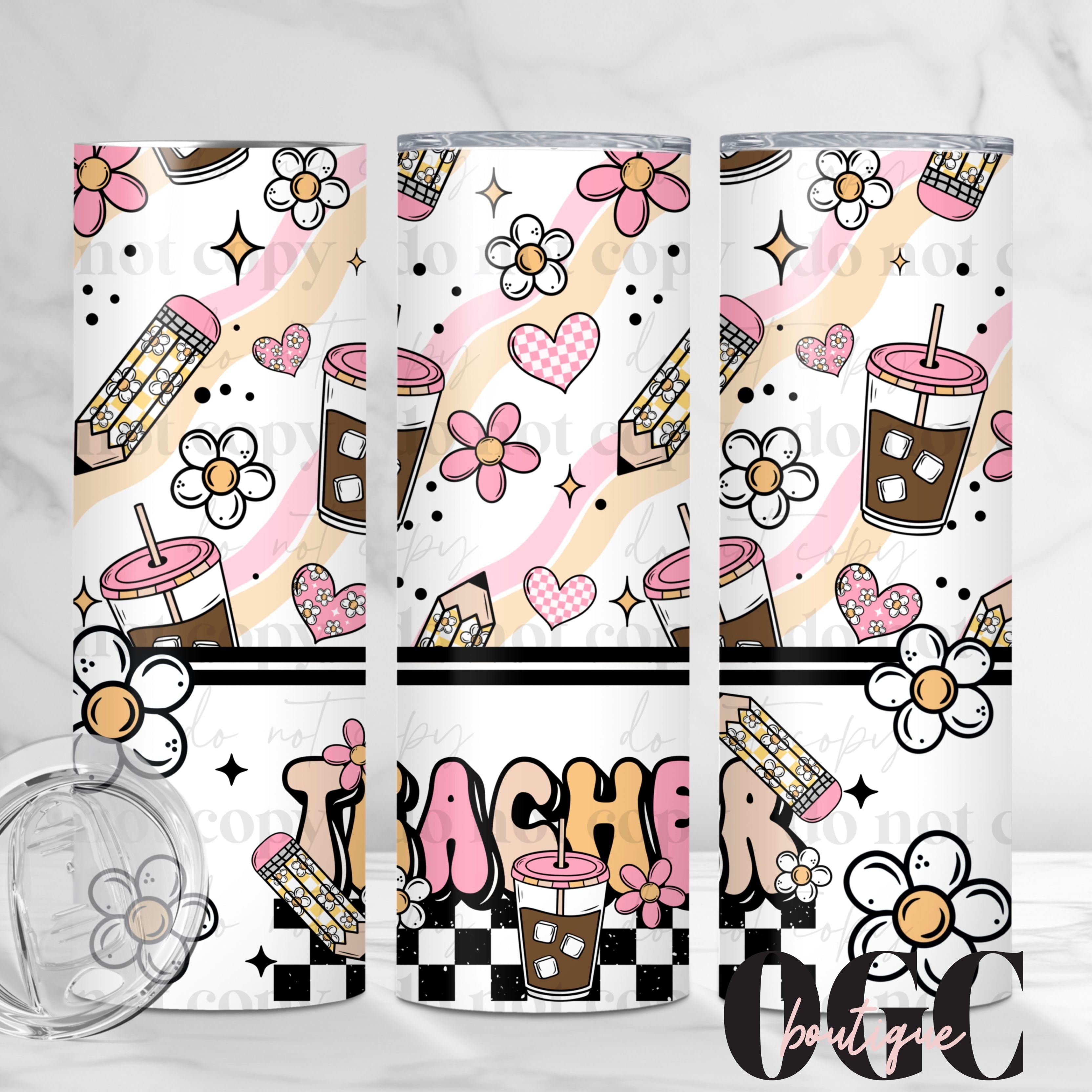 Mama/Teacher/ Nurse Cute 90's themed iced coffee Tumbler
