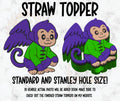 Monkey straw topper
