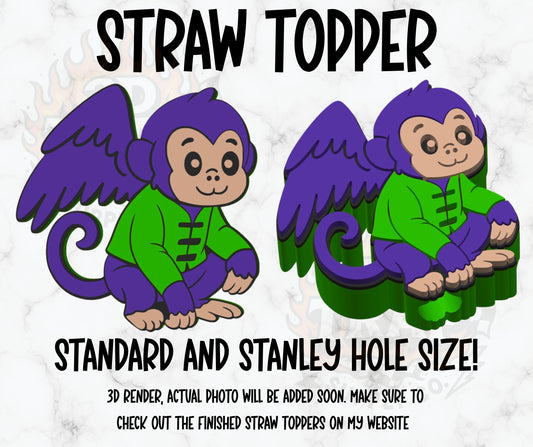 Monkey straw topper