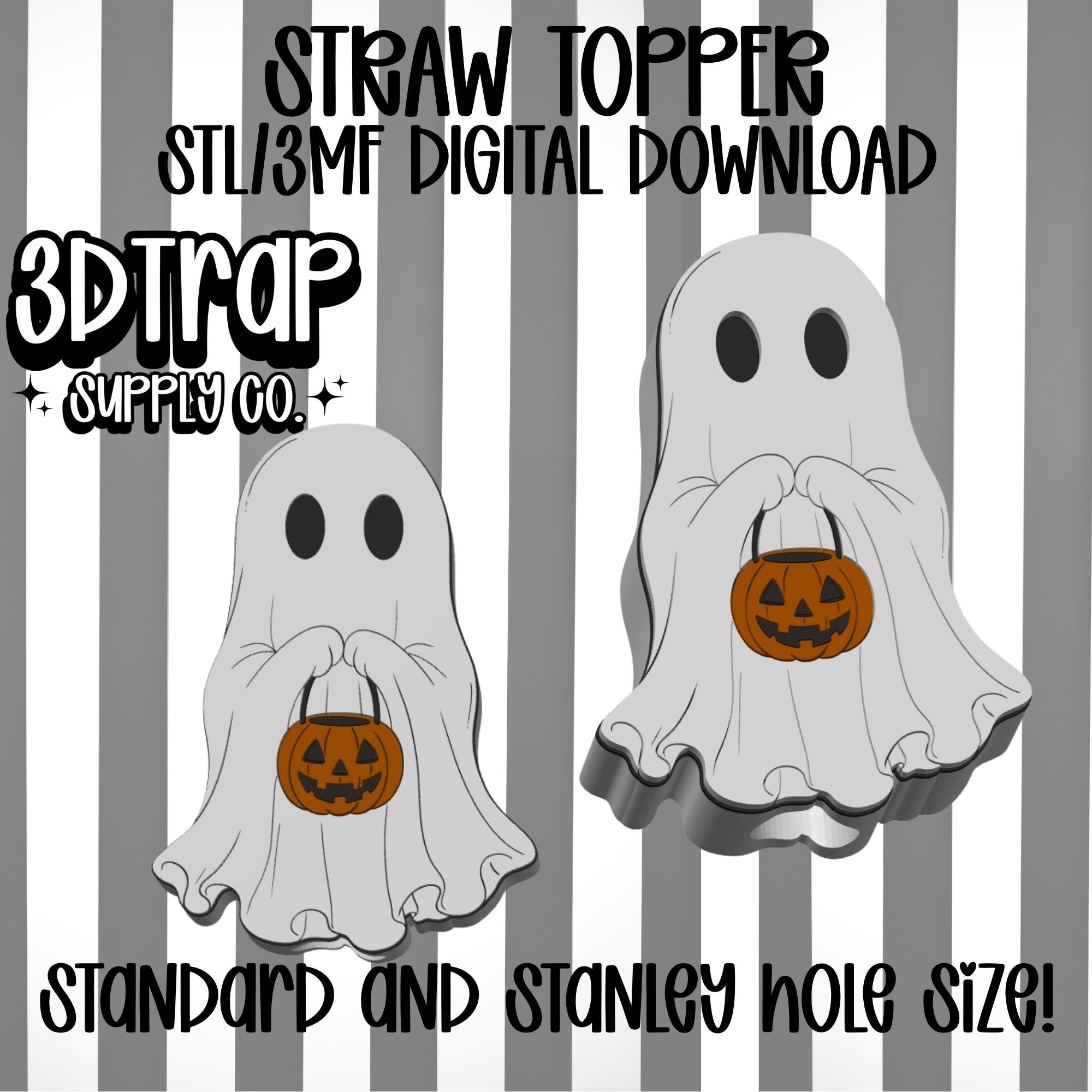 Ghost Straw topper STL/3MF