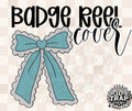Blue Ruffle Bow Badge Reel Cover Glue On | 3D Printed Badge Topper | Work ID Accessory