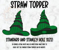Green Witch hat straw topper