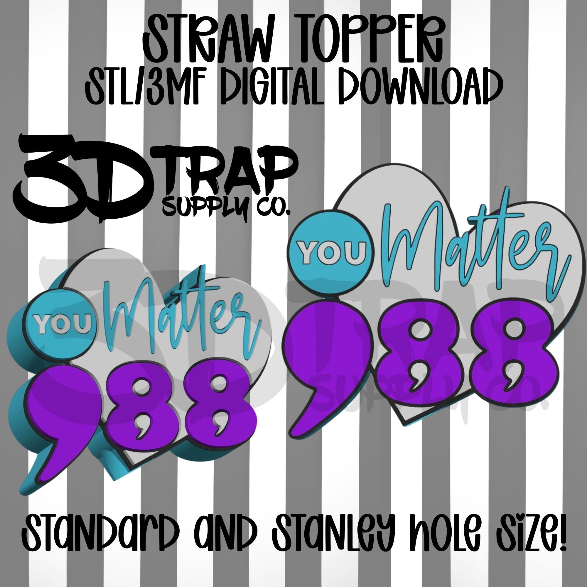 You Matter Straw topper STL/3MF