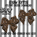 Cheetah skull Bow  Straw topper STL/3MF
