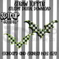 Checker Bat Straw topper STL/3MF