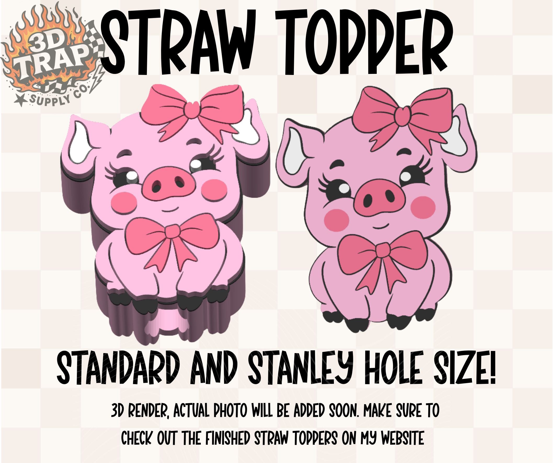 Piggy Straw Topper