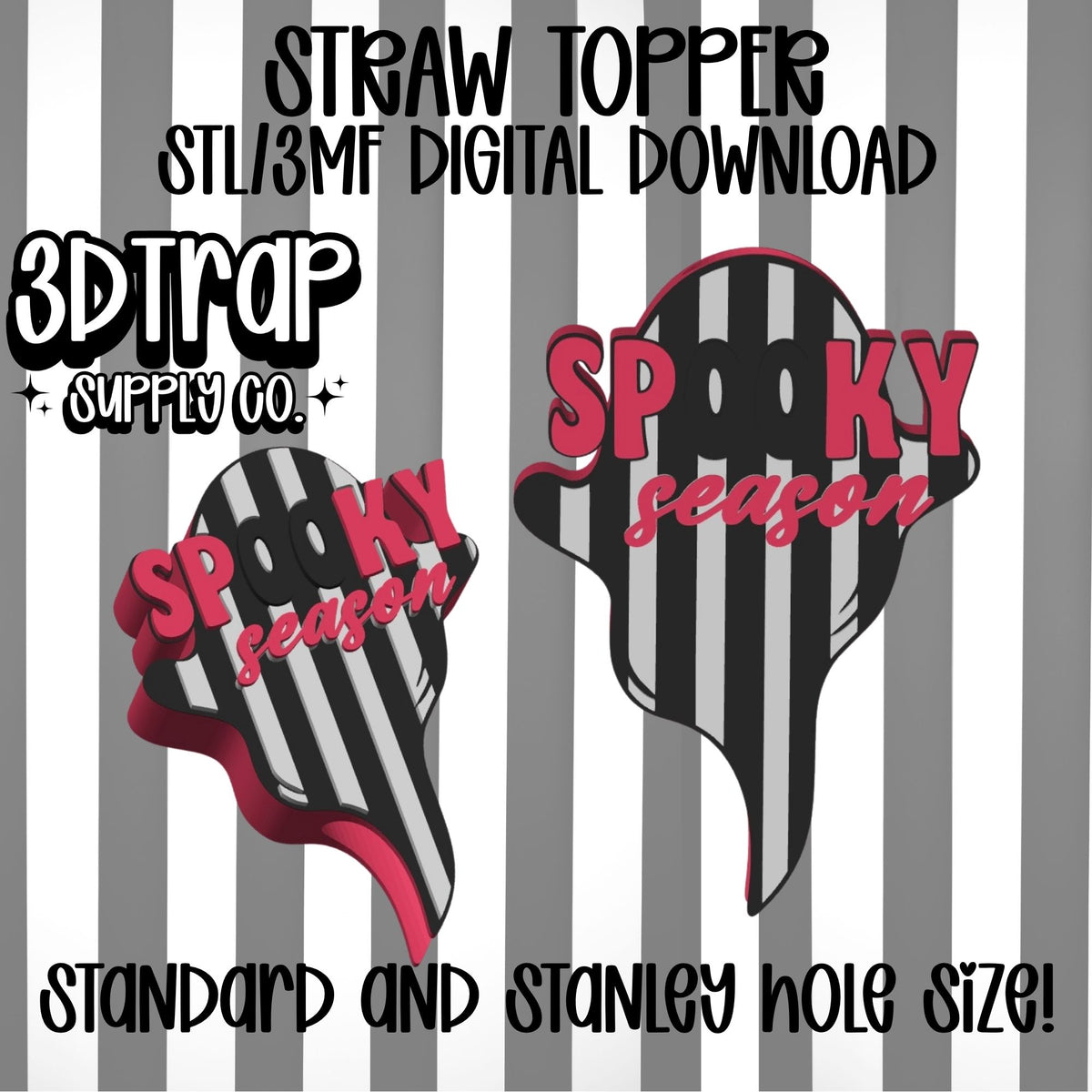 Spooky Season Straw topper STL/3MF