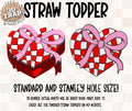 Checker heart Straw Topper