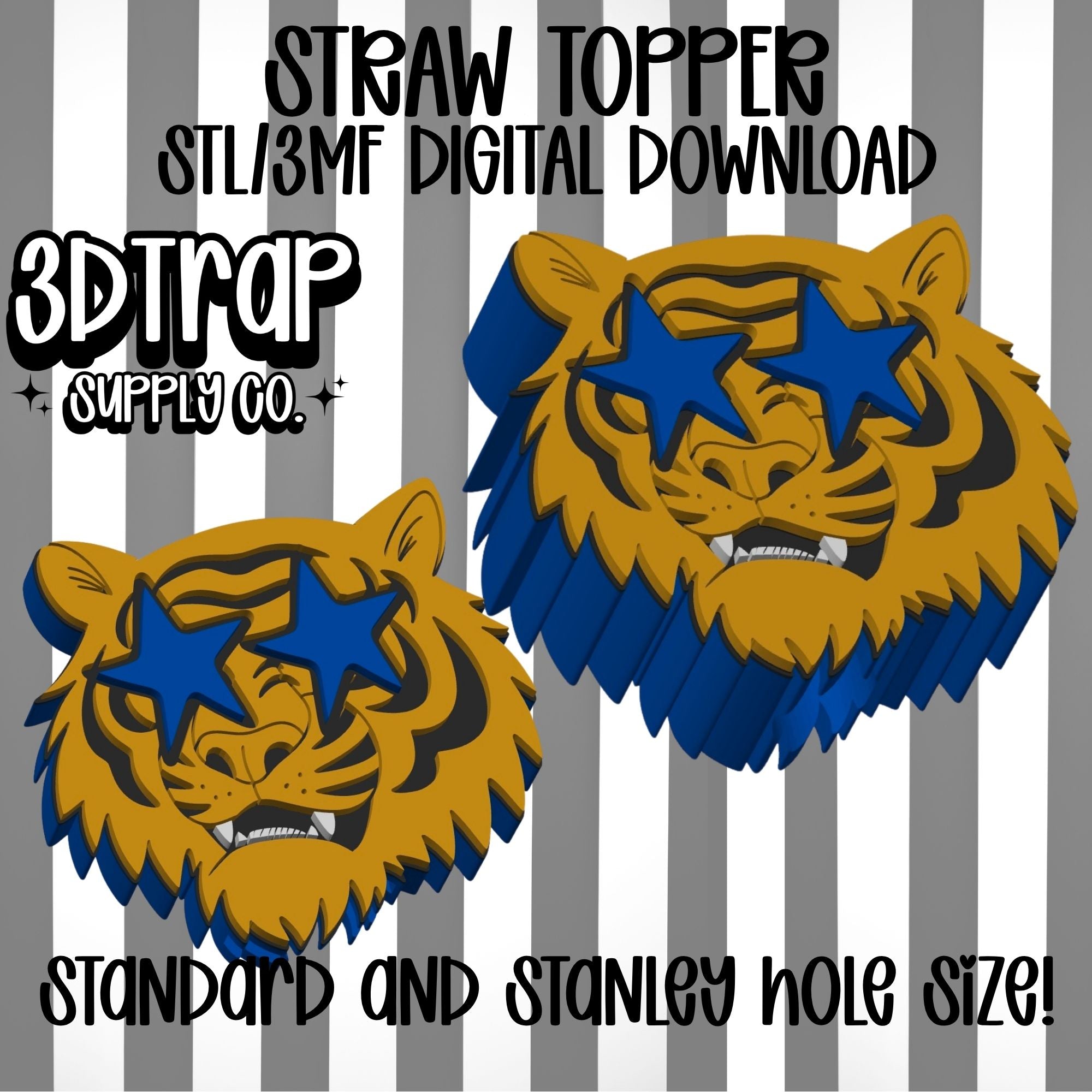 Tiger Straw topper STL/3MF