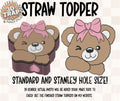 Winking Teddy Bear Straw Topper