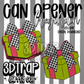 Checkered Gift Can Opener Keychain STL/3MF