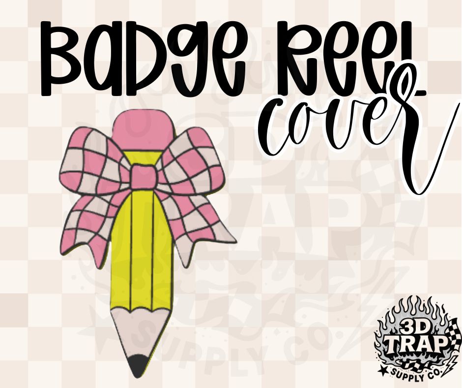 Cute Pencil Badge Reel Cover Glue On | 3D Printed Badge Topper | Work ID Accessory
