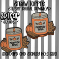 Pumpkin Spice Straw topper STL/3MF