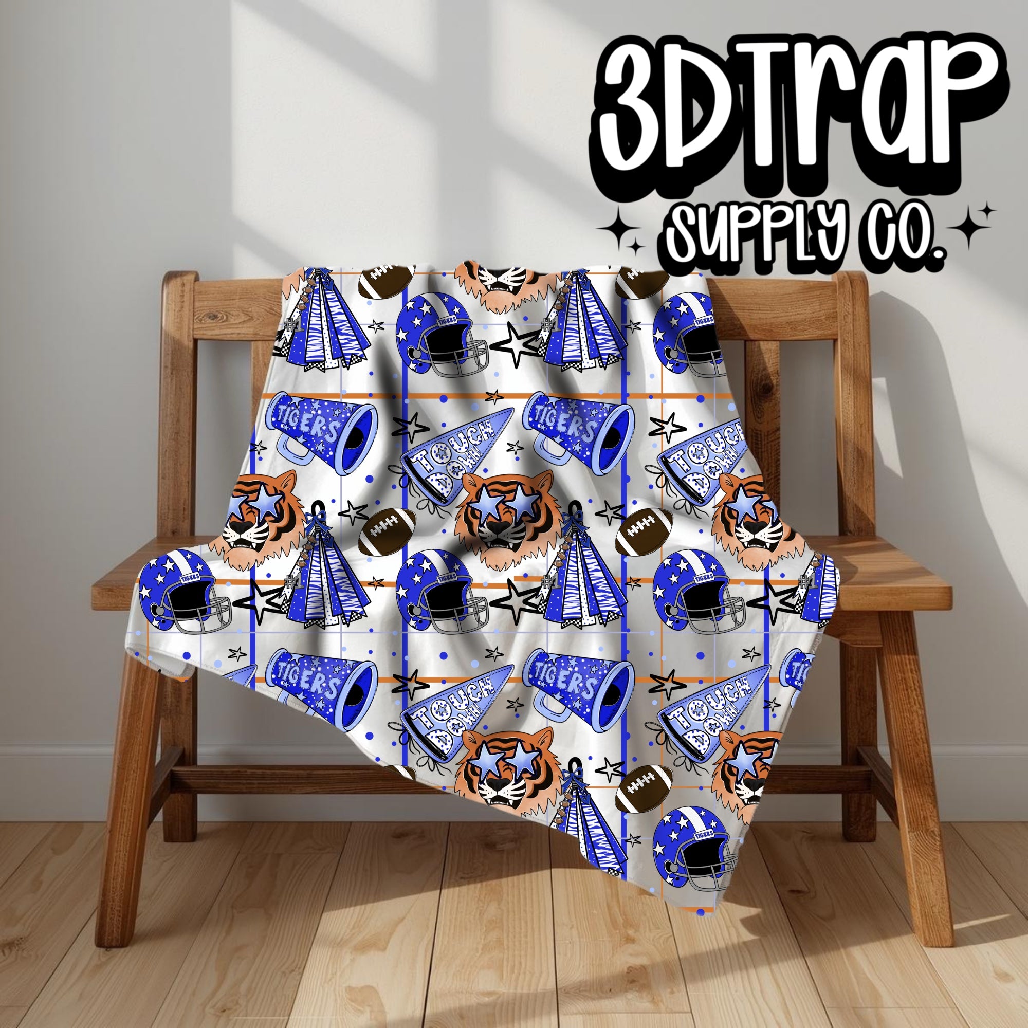 Tiger blue/white  Seamless Design PNG |  Instant Download