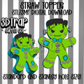 Green Gingerbread Man Straw topper STL/3MF
