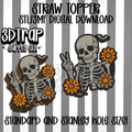 Cute Skull Straw topper STL/3MF