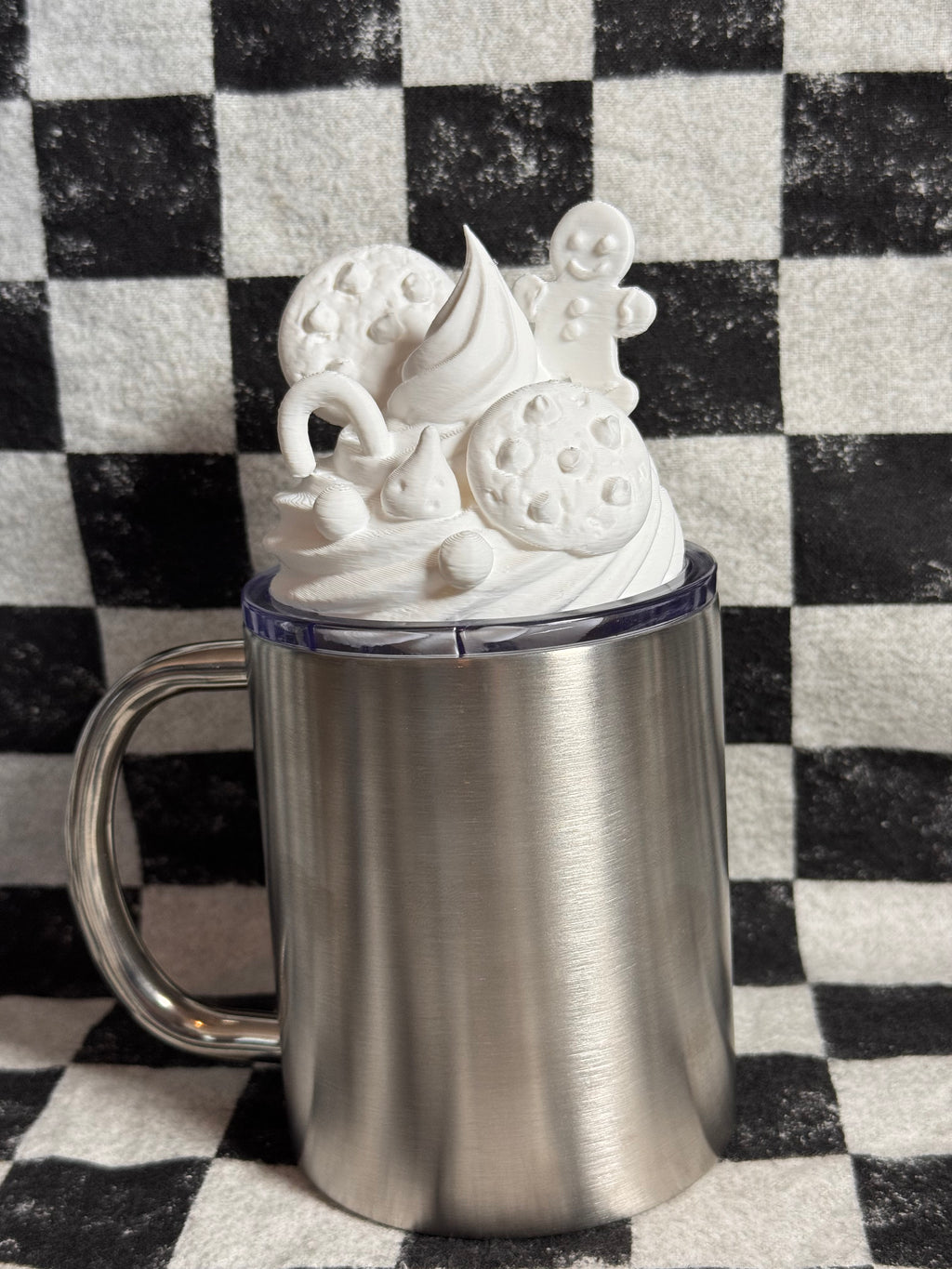 Cookie gingerbread whip cream topping 3d printed